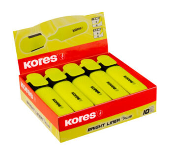 Kores Text Marker Bright LinerYellow / 10 Pcs