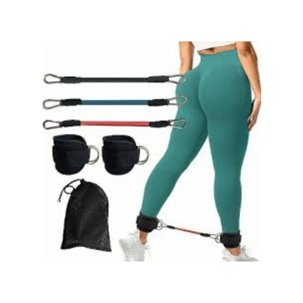 Booty Ankle Resistance Bands with Cuffs, Ankle Strap with Resistance Bands