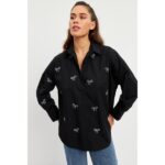 Setre Black Bow Plaid Shirt