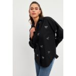 Setre Black Bow Plaid Shirt - Image 4