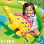 Intex Little Dino Dinosaur Themed Inflatable Backyard Pool Play Center with Palm Tree Sprayer, Mini Slide, and Inflatable Dinosaur - Image 2