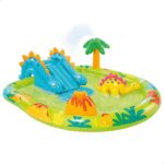 Intex Little Dino Dinosaur Themed Inflatable Backyard Pool Play Center with Palm Tree Sprayer, Mini Slide, and Inflatable Dinosaur - Image 3
