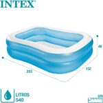 Intex  Rectangular Swimming Pool, White Blue, - Image 2