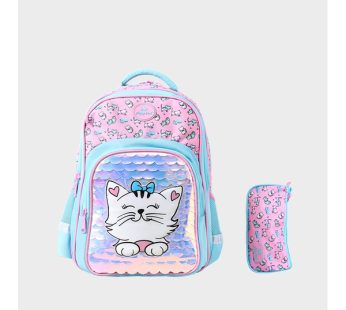 Glossy Bird School backpack with pencil case(Gift 8 pieces school supplies)16 INCH