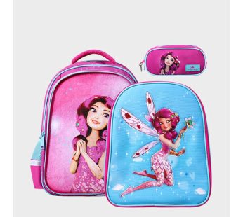 Glossy Bird School backpack + pencil case + removable cover(Gift 8 pieces school supplies)16 INCH