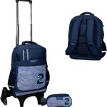 Glossy Bird 3 wheel trolley  with bag 17 inch and installation with pencil case