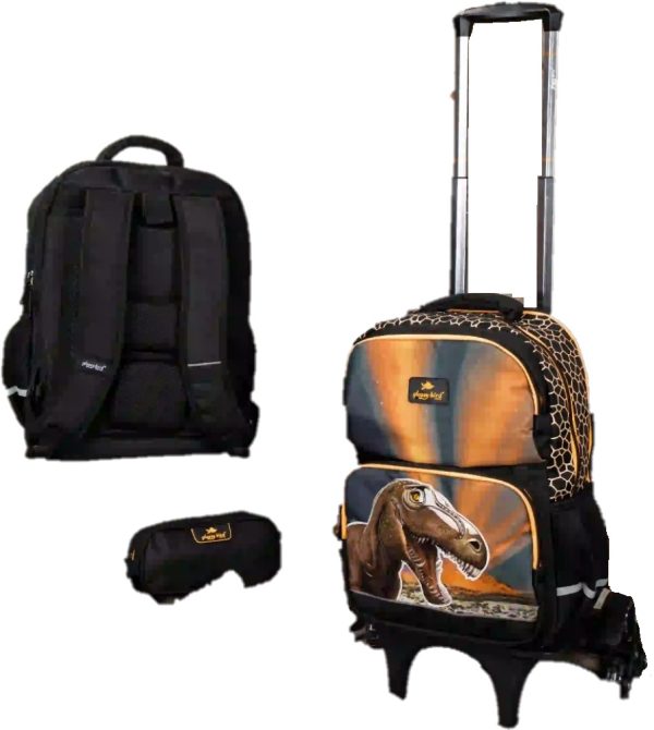 Glossy Bird 3 wheel trolley  with bag 17 inch and installation with pencil case