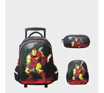 Glossy Bird 3 Piece Set: 16 inch Trolley Bag with Thermal Lunch Bag and Pencil Case(Gift 8 pieces school supplies)