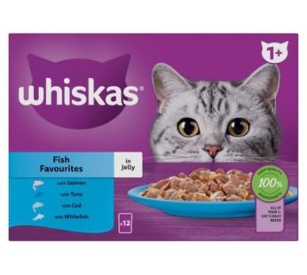 Whiskas 1+ Fish Favourites in Jelly 12 x 85g 1.02kg1.02kg