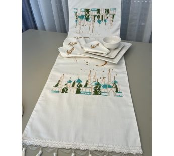 طقم المسجد ابيضتطريز يدوي