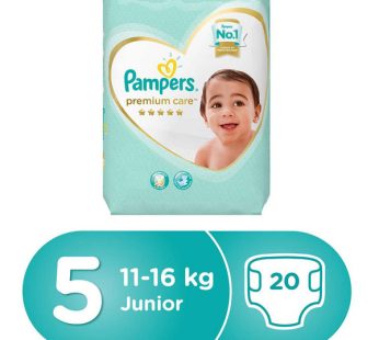 Pampers Premium Care Diapers Size 5 Junior 11 to 16 Kg Carry Pack 20 CountSize 5