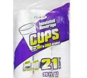 Dart White Polystyrene Foam Cups 591ml‏591ml