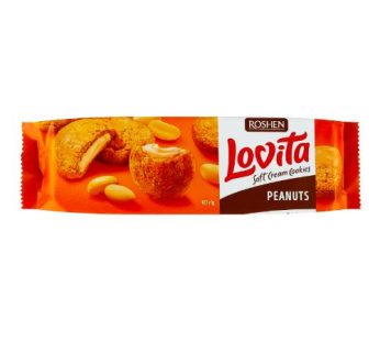 Roshen lovita soft butter cookies with peanut cream 127g‏m127gm